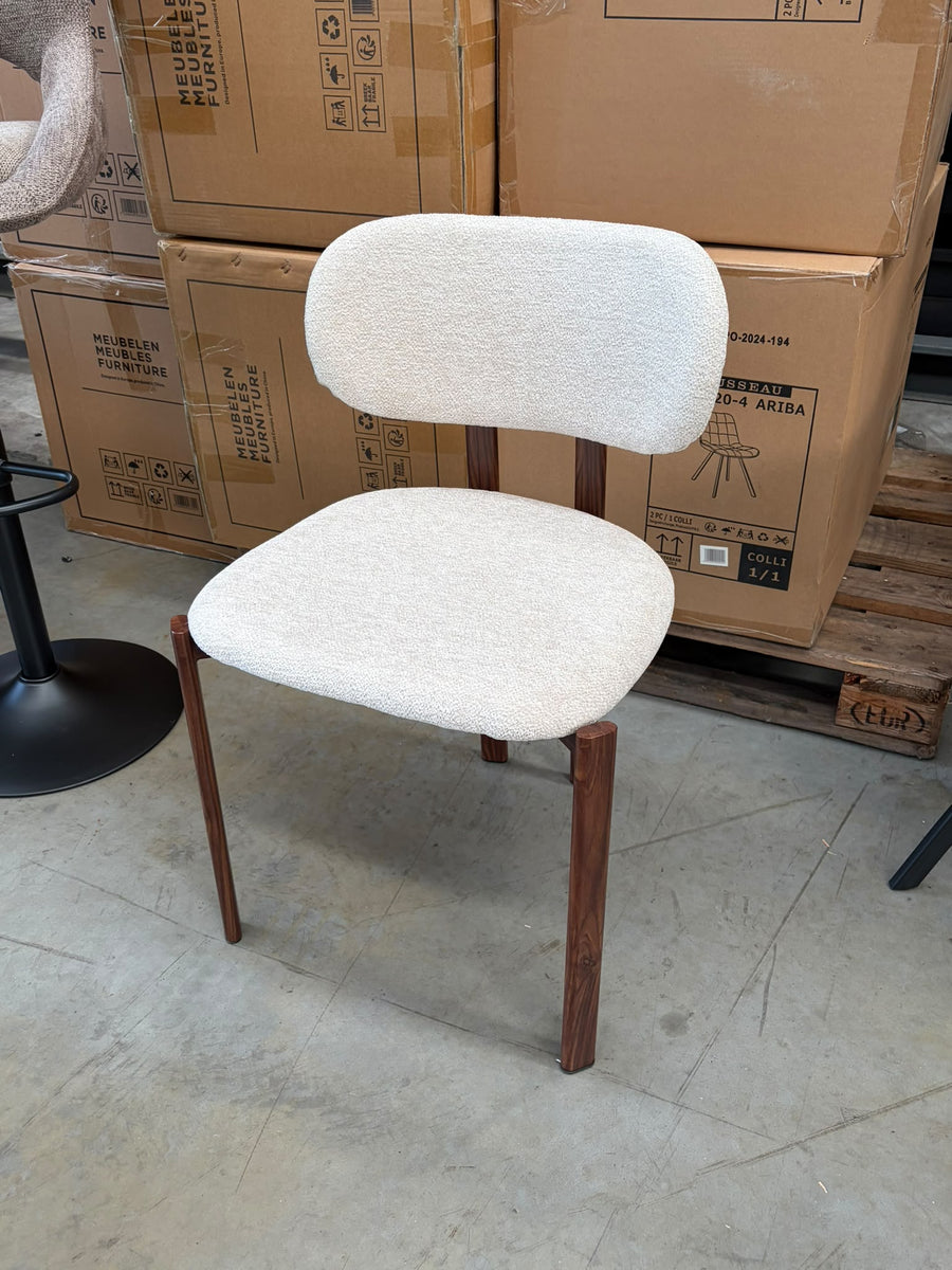 Eetkamerstoel Jade – Walnoot / Beige